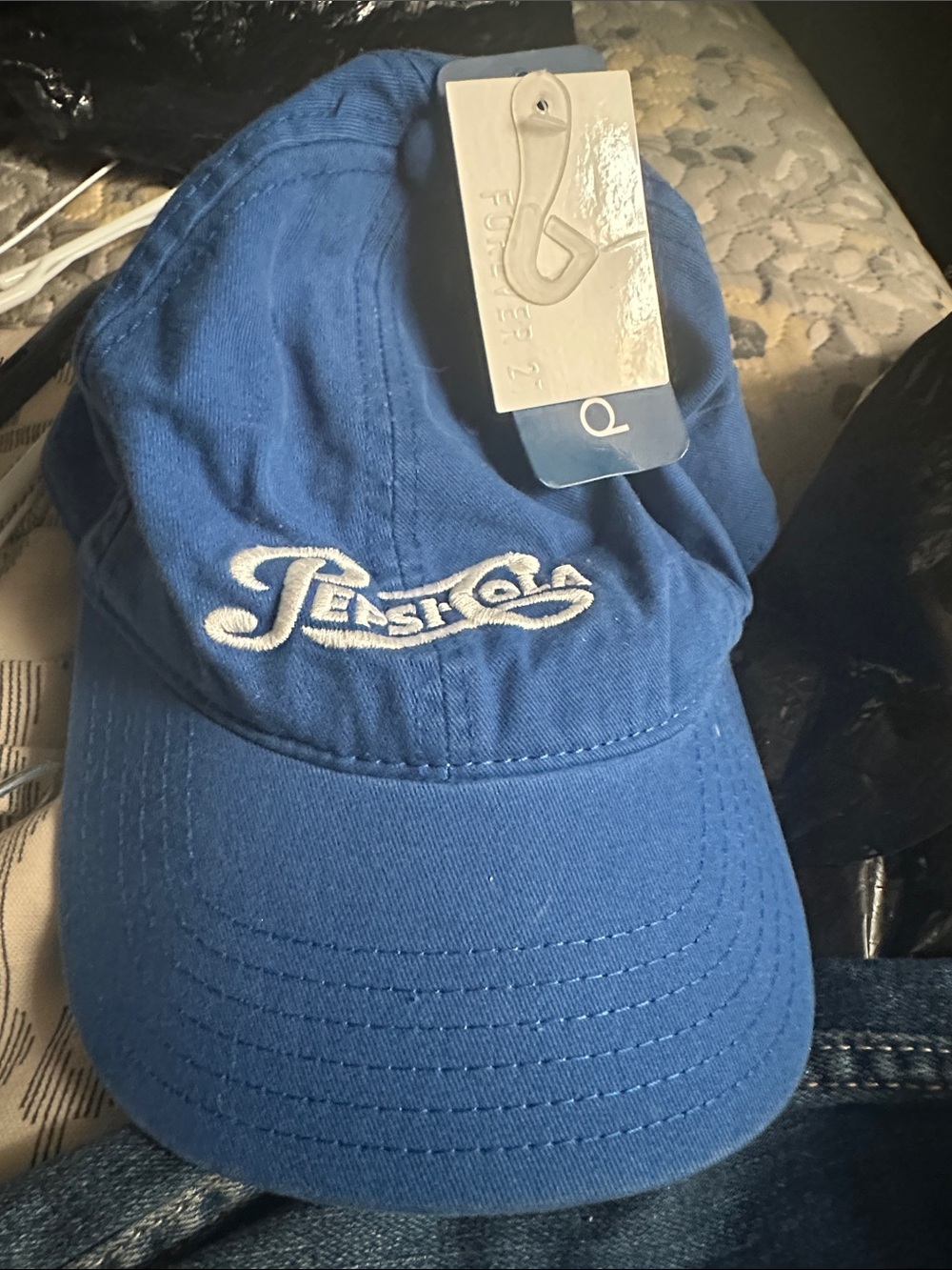 Pepsi Blue and Black Embroidered Logo Baseball Hat